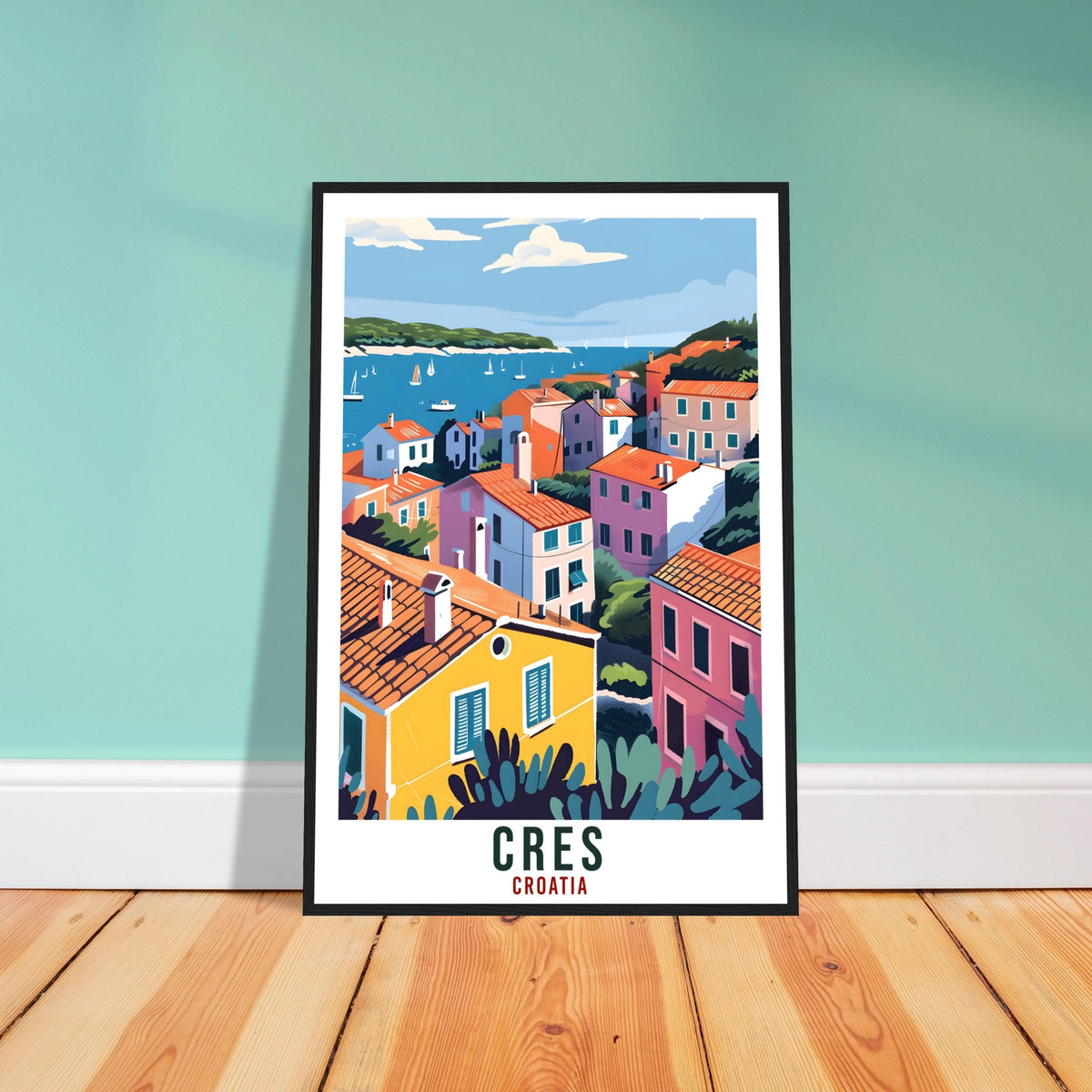 Cres Island Travel Print Croatia Wall Art Wall Hanging Home Décor Cres Gift Croatia Landmark Artwork Gift Cres Croatia Holiday Travel Poster