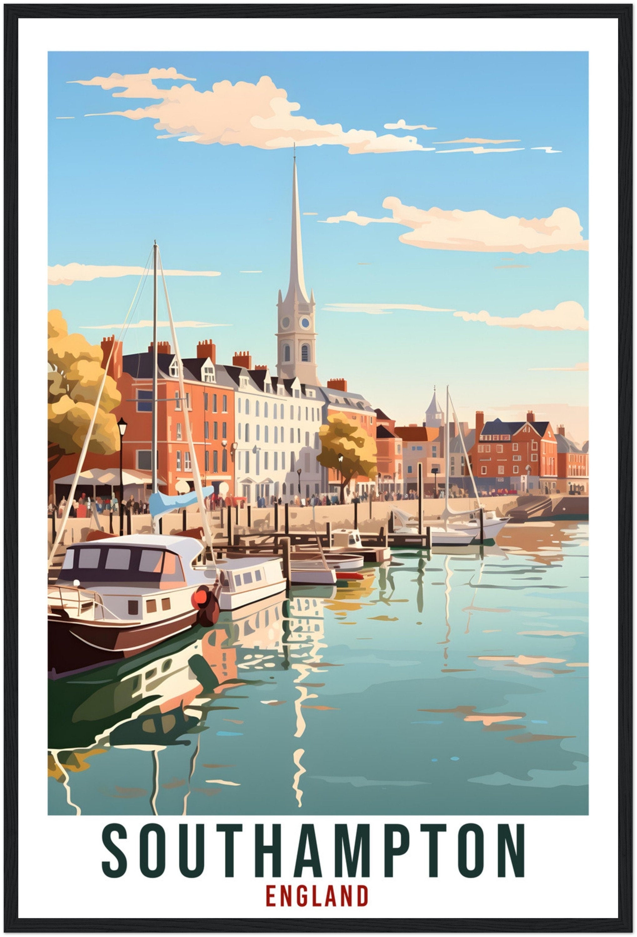 Southampton Travel Print Wall Art Wall Hanging Home Living Décor Southampton Gift Art Lovers Gift Artwork Gift Print England Travel Poster