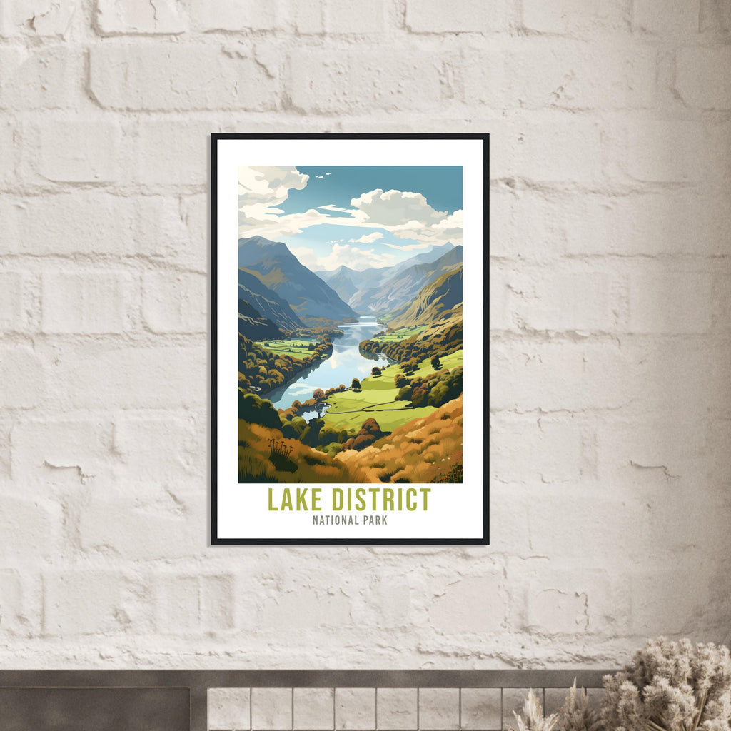 The Lake District Travel Print Lake District Home Decor Mountain Landscape England Nature Wall Hanging Lakes Artwork Gift Travel Poster