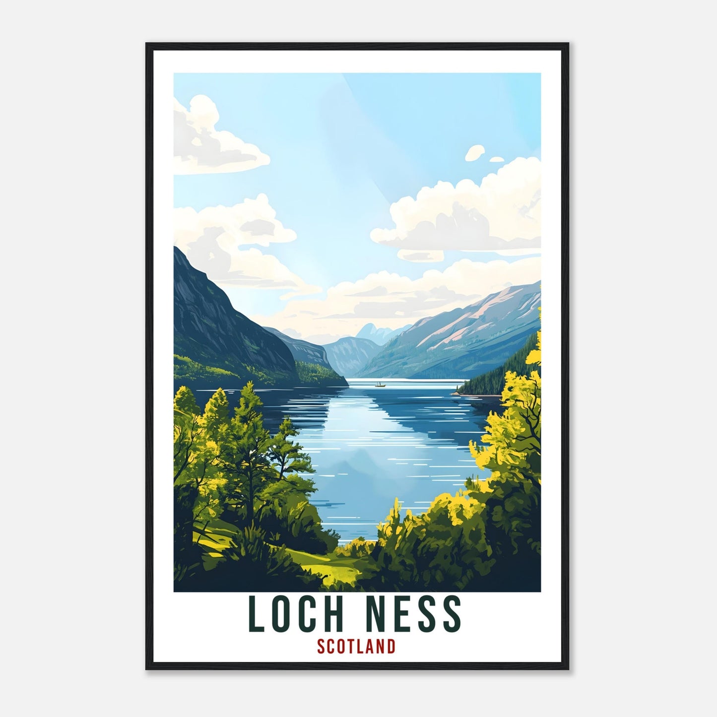 Loch Ness Travel Print Scotland Home Decor Loch Ness Wall Art Wall Hanging Art Lover Scotland Artwork Travel Poster Loch Ness Travel Art