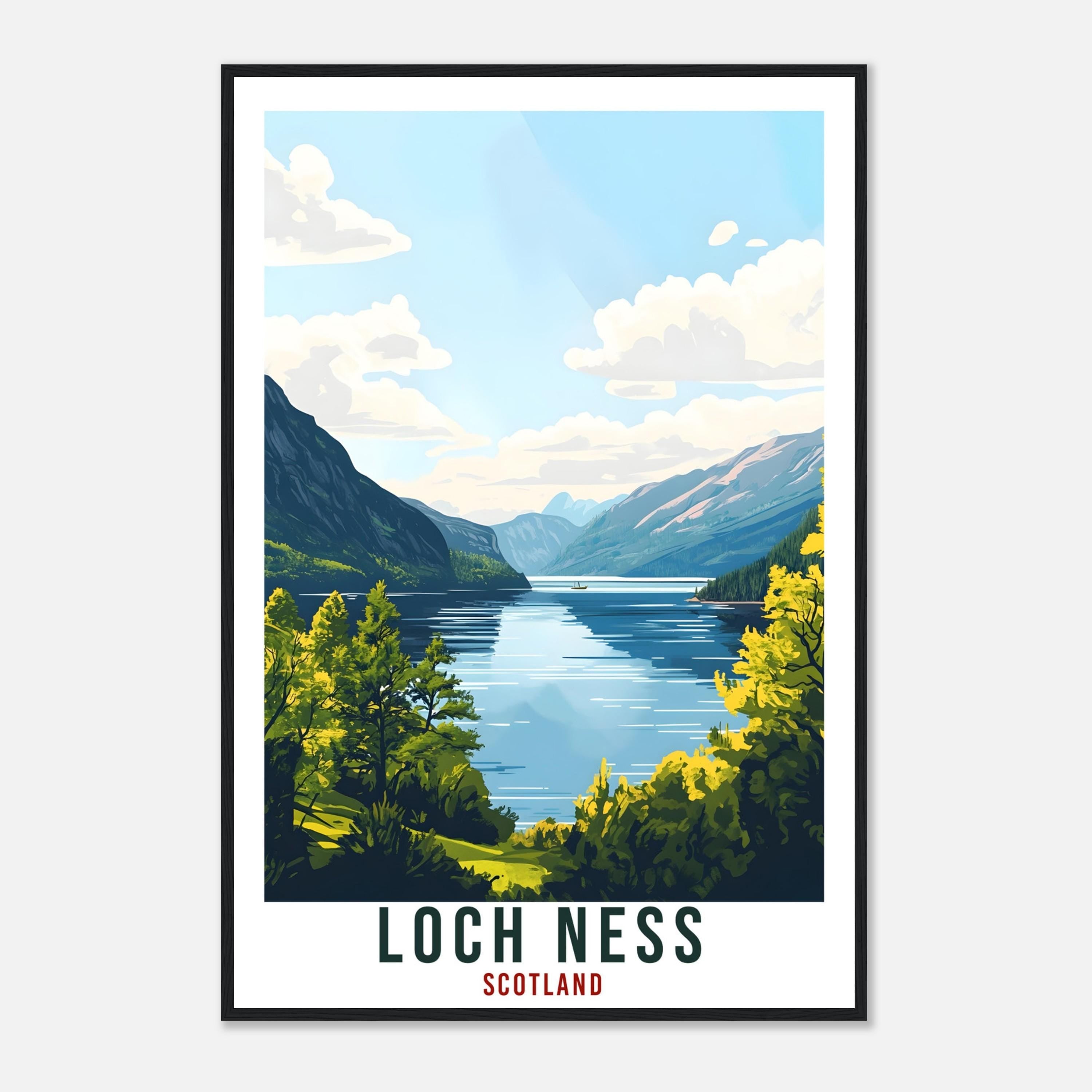Loch Ness Travel Print Scotland Home Decor Loch Ness Wall Art Wall Hanging Art Lover Scotland Artwork Travel Poster Loch Ness Travel Art