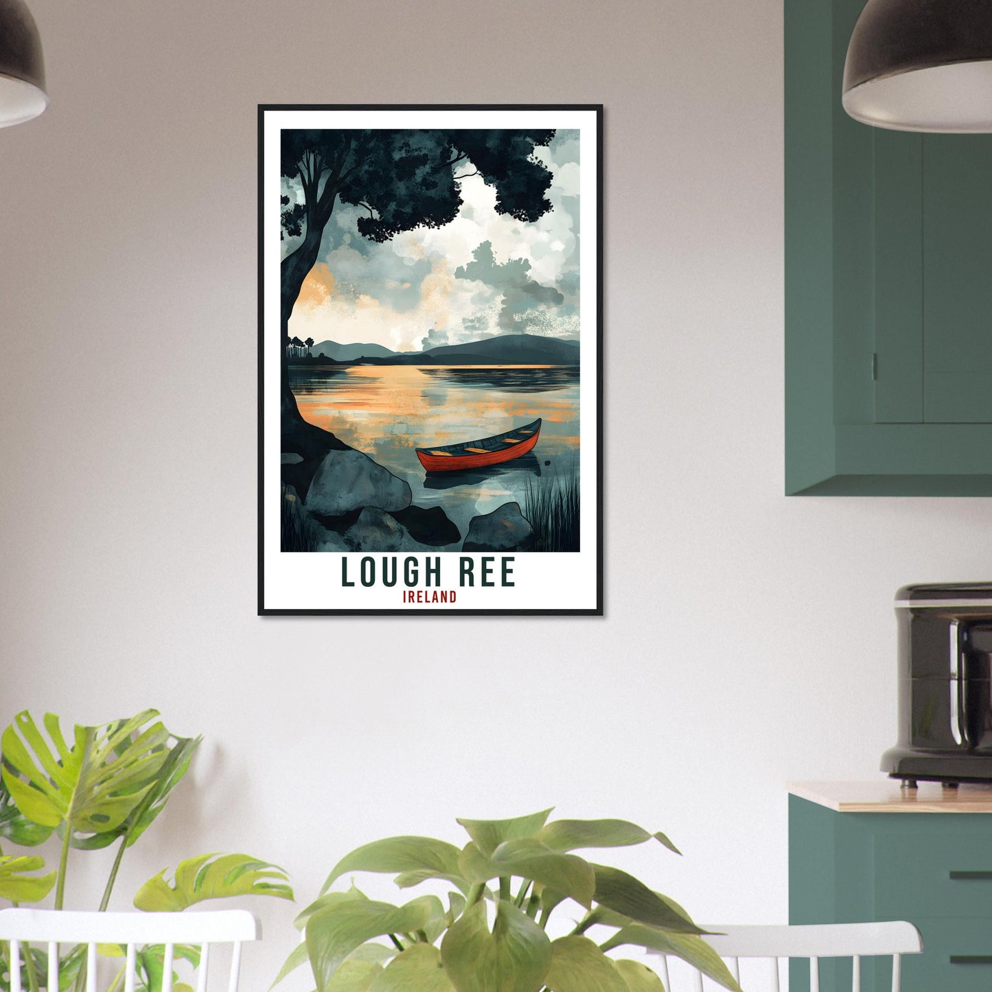 Lough Ree Travel Print Ireland Home Decor Lough Ree Wall Art Gift Wall Hanging Art Lover Lough Ree Irish Artwork Travel Poster Ireland Art