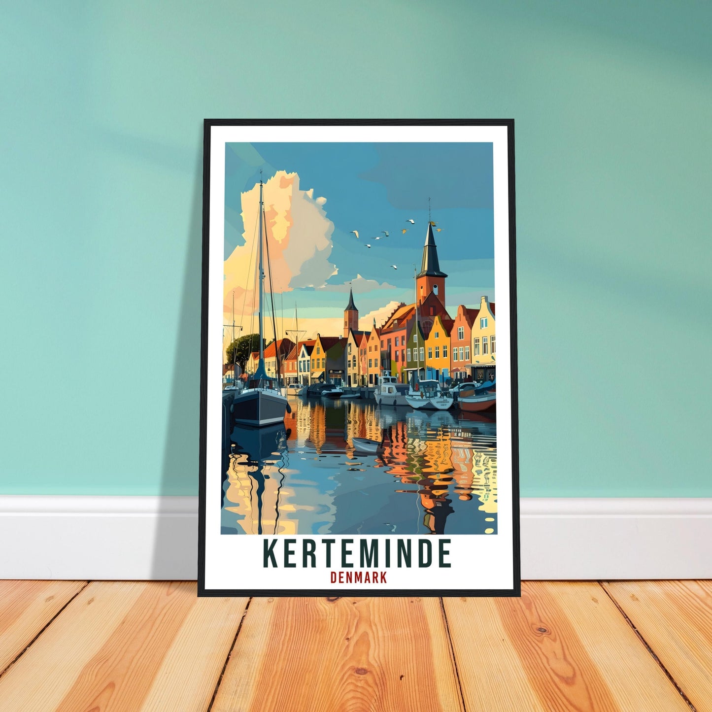 Kerteminde Travel Print Denmark Wall Art Wall Hanging Home Living Décor Kerteminde Gift Art Lovers Denmark Artwork Gift Danish Travel Poster
