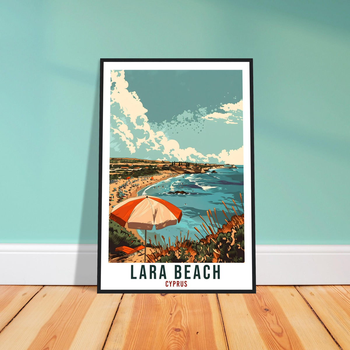 Lara Beach Cyprus Travel Print Cyprus Wall Art Wall Hanging Home Décor Lara Beach Gift Seaside Artwork Gift Cyprus Holiday Travel Poster
