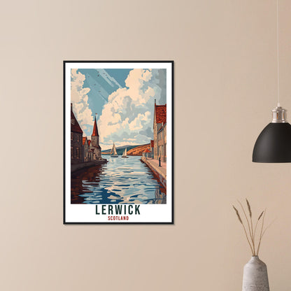 Lerwick Travel Print Scotland Home Decor Lerwick Wall Art Wall Hanging Art Lover Scotland Artwork Travel Poster Lerwick Travel Art Gift