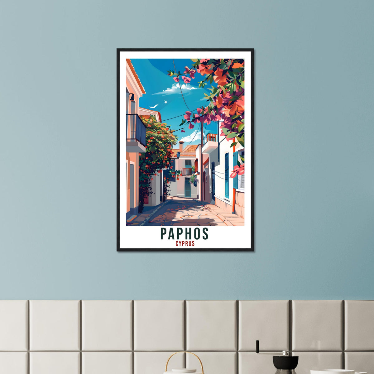 Paphos Cyprus Travel Print Cyprus Wall Art Wall Hanging Home Décor Paphos Gift Cyprus Landmark Artwork Gift Cyprus Holiday Travel Poster