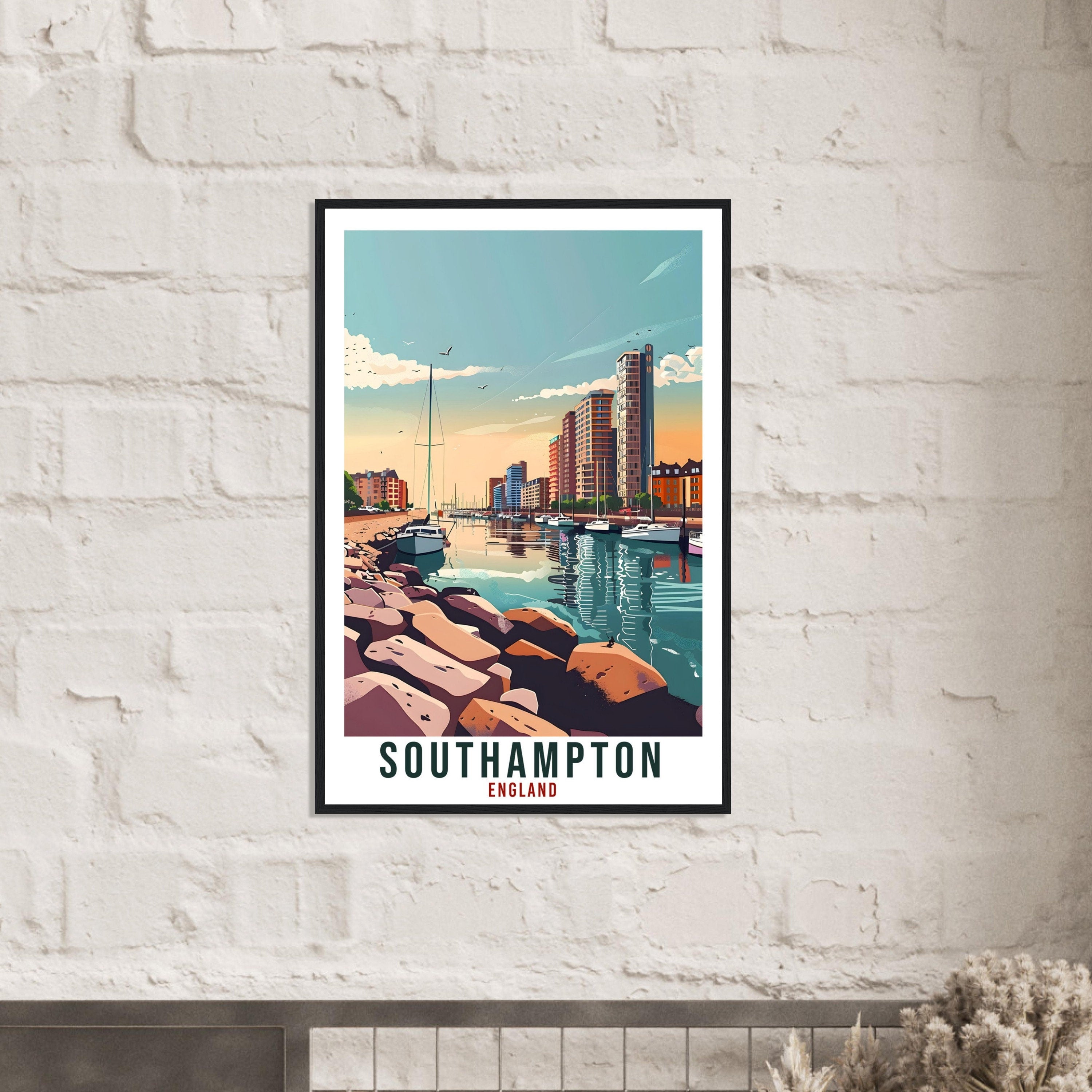 Southampton Travel Print Wall Art Wall Hanging Home Living Décor Southampton Gift Art Lovers UK Artwork Gift Print English Travel Poster