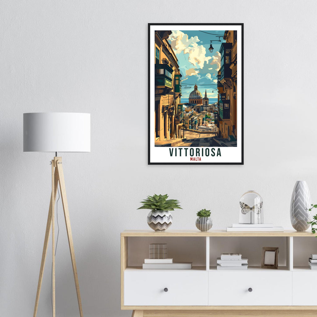 Vittoriosa Travel Print Malta Wall Art Wall Hanging Home Living Décor Vittoriosa Gift Art Lovers Gift Malta Artwork Gift Malta Travel Poster