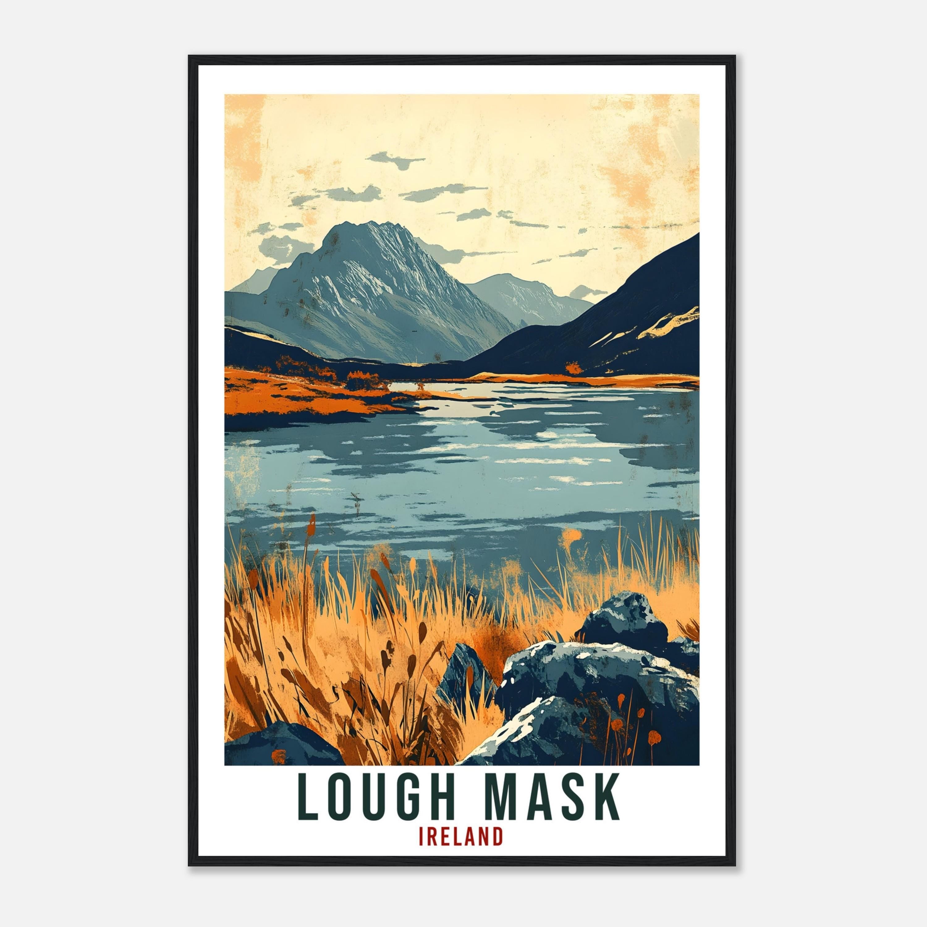 Lough Mask Travel Print Ireland Home Decor Lough Mask Wall Art Gift Wall Hanging Lough Mask Irish Artwork Travel Poster Ireland Travel Art