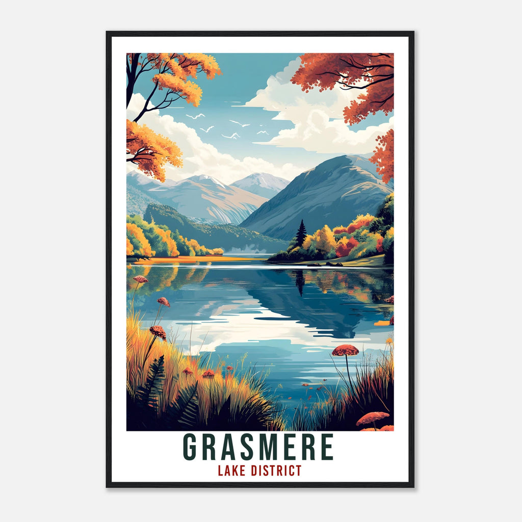 Grasmere Travel Print Lake District Decor Grasmere Wall Art Wall Hanging Art Lover Lake District Artwork Travel Poster Cumbria Travel Art