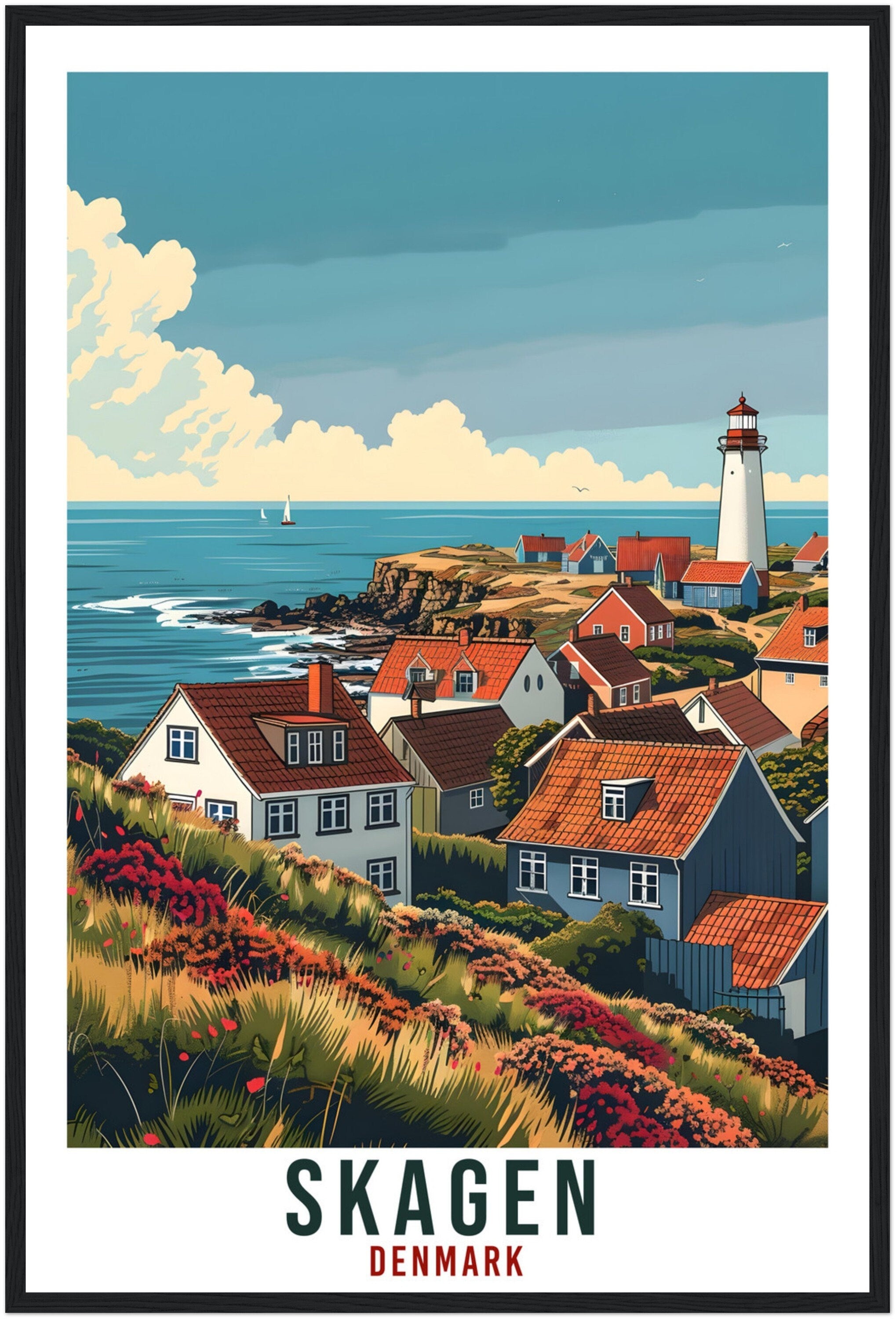 Skagen Travel Print Denmark Wall Art Wall Hanging Home Living Décor Skagen Gift Art Lovers Gift Denmark Artwork Gift Danish Travel Poster