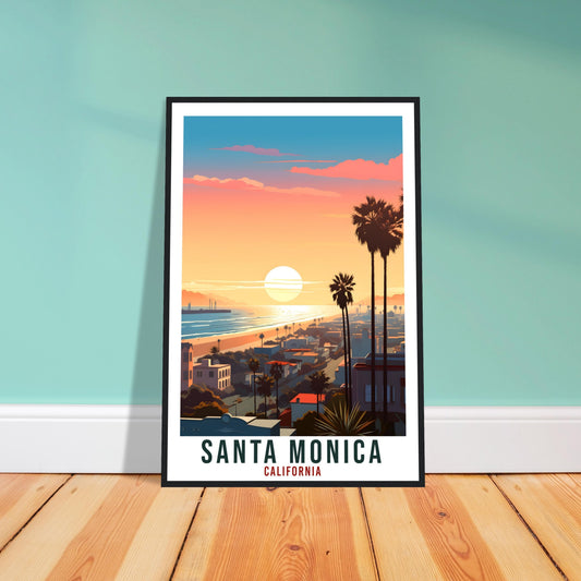 Santa Monica Travel Print California Home Decor USA City Wall Art Gift Wall Hanging Art Lover California Artwork Santa Monica Travel Poster