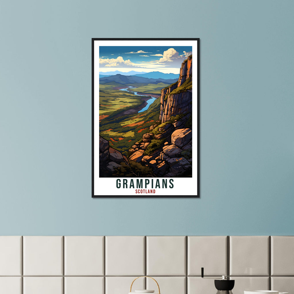 Grampians Travel Print Scotland Wall Art Home Decor Wall Hanging Travel Gift Grampians Travel Poster Scotland Landscape Artwork Art Lover