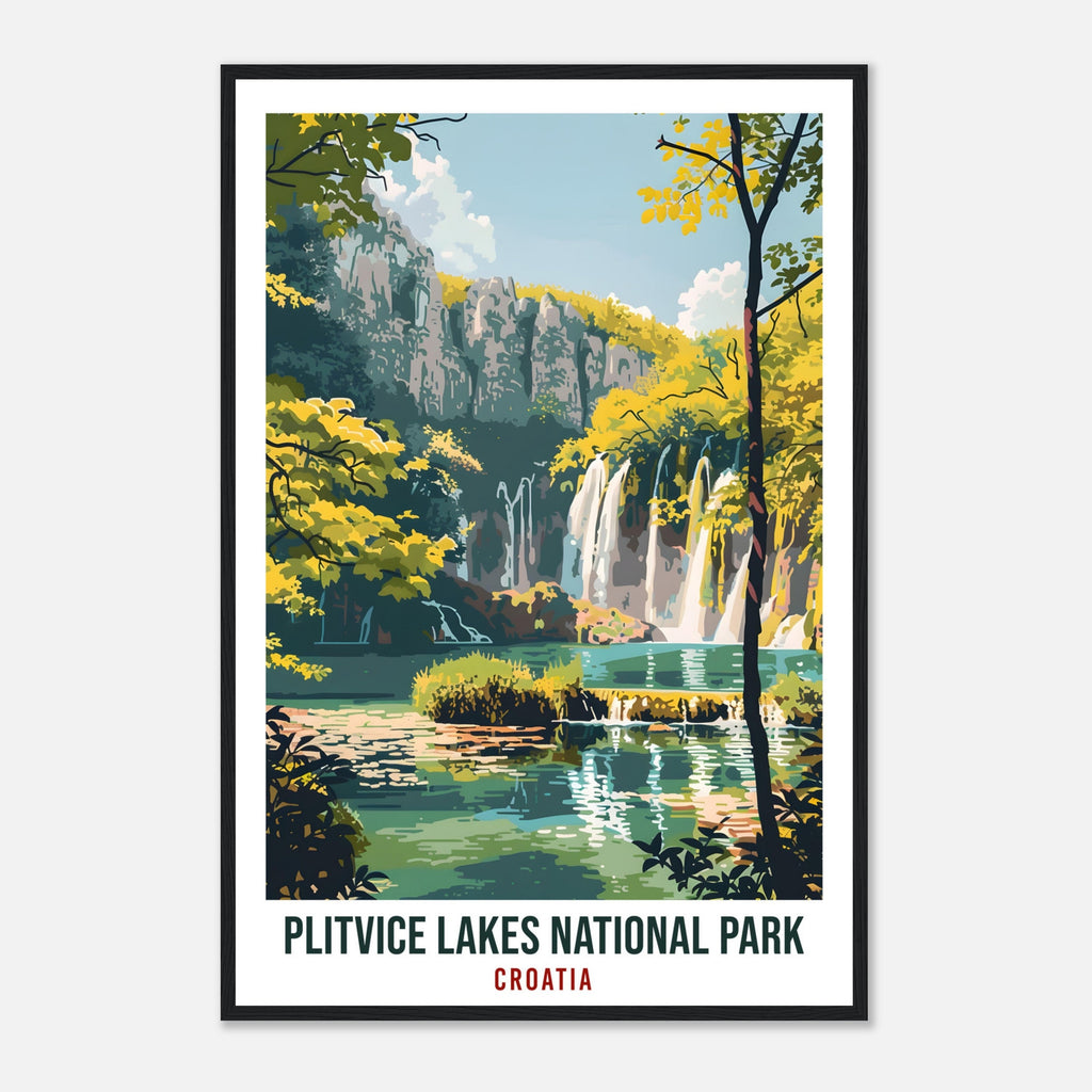 Plitvice Lakes Travel Print Croatia Wall Art Wall Hanging Décor Plitvice National Park Croatian Artwork Gift Croatia Holiday Travel Poster