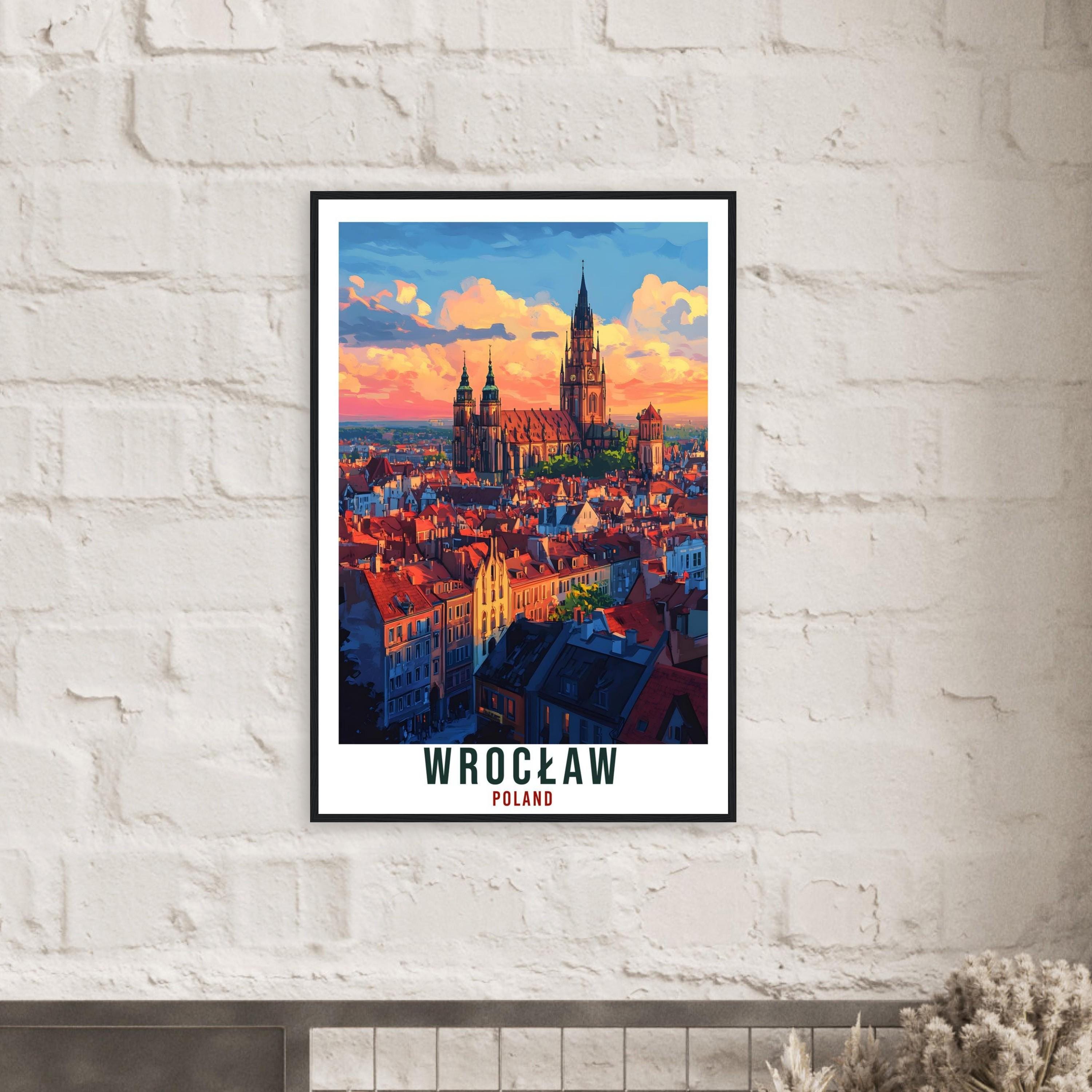 Wrocław Travel Print Poland Home Decor Wrocław Wall Art Gift Wall Hanging Art Lover Wrocław Polish Artwork Travel Poster Poland Travel Art