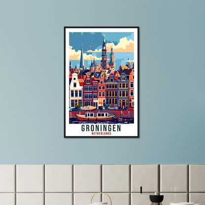 Groningen Travel Print Holland Wall Art Wall Hanging Home Décor Gift Art Lovers Gift Dutch Artwork The Netherlands Groningen Travel Poster