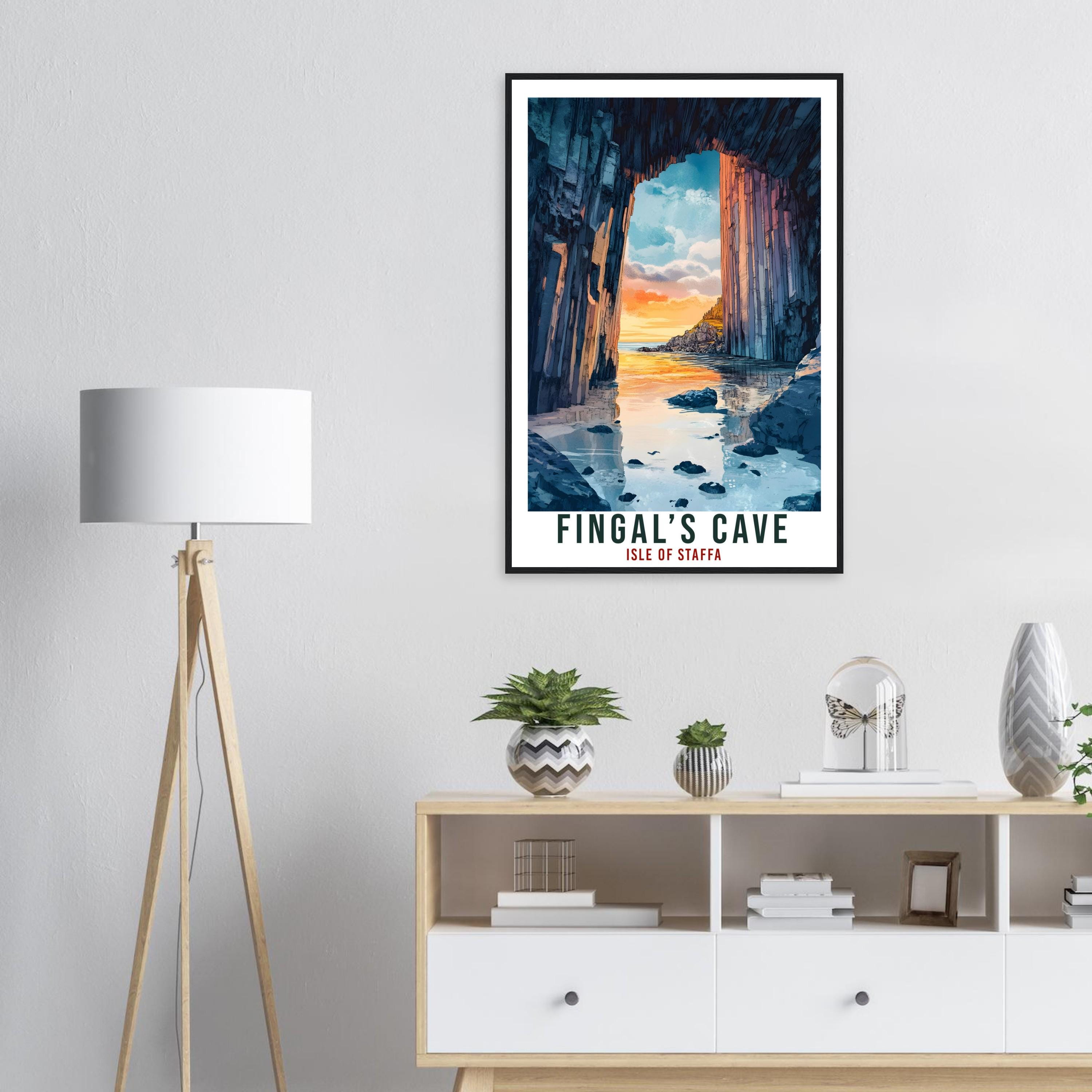 Fingal's Cave Travel Print Scotland Home Decor Fingal's Cave Wall Art Wall Hanging Art Lover Scotland Artwork Travel Poster Fingal's Cave