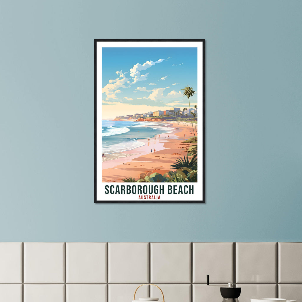 Scarborough Beach Travel Poster Wall Art Scarborough Australia Home Décor Artwork Art Gifts Travel Print Australian Beach Art Lovers Gift