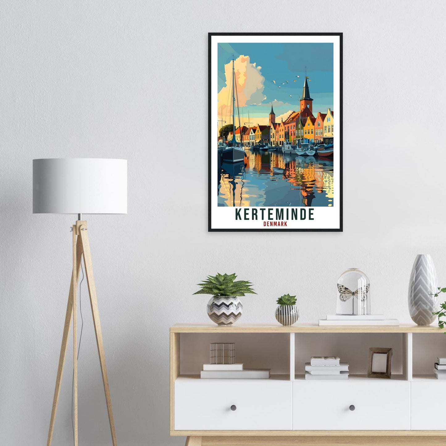 Kerteminde Travel Print Denmark Wall Art Wall Hanging Home Living Décor Kerteminde Gift Art Lovers Denmark Artwork Gift Danish Travel Poster