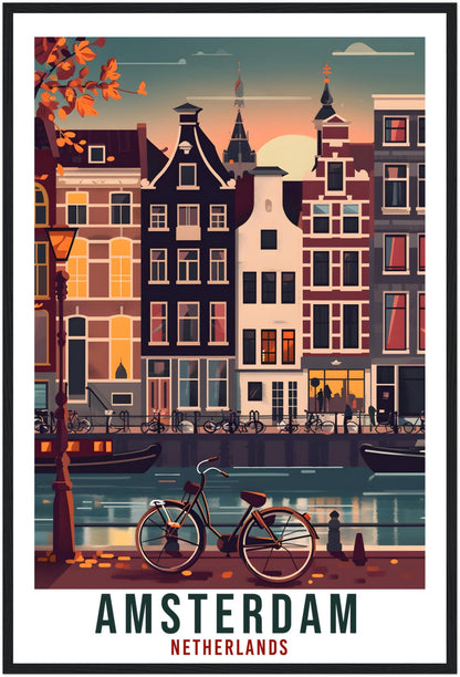 Amsterdam Travel Print Wall Art Amsterdam Netherlands Wall Hanging Artwork Art Gifts Amsterdam Travel Poster Netherlands Art Lovers Gift