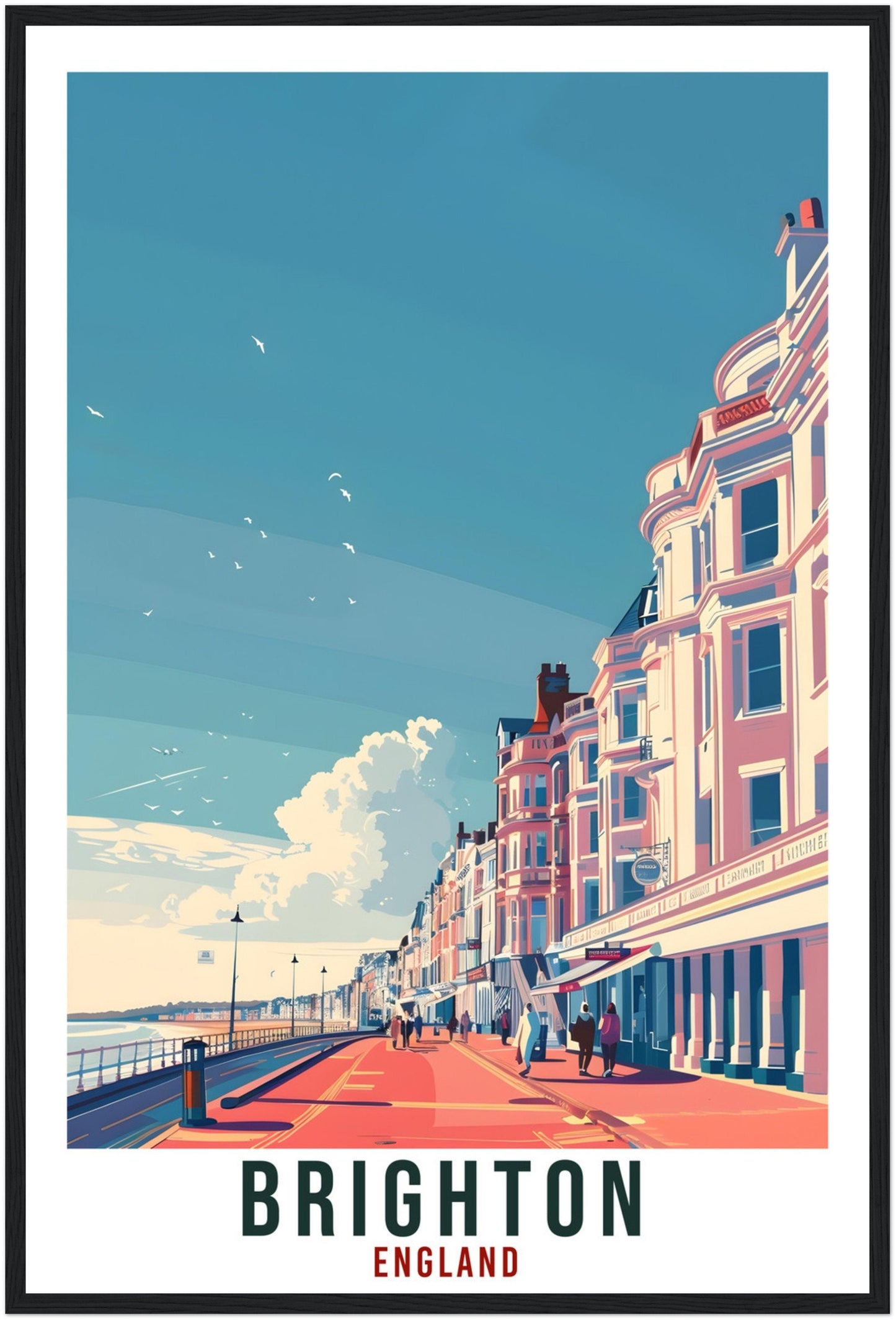 Brighton Travel Print Wall Art Wall Hanging Home Living Décor Brighton Coast Art Lovers Gift UK Artwork Gift Print England Travel Poster
