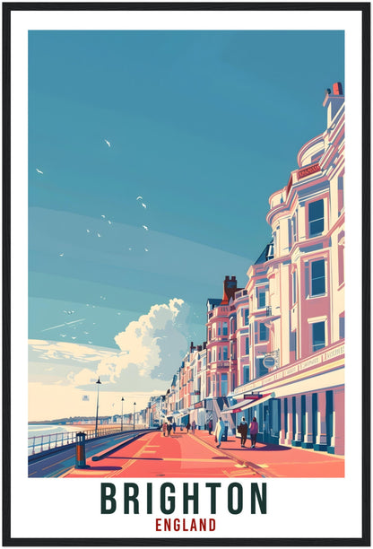 Brighton Travel Print Wall Art Wall Hanging Home Living Décor Brighton Coast Art Lovers Gift UK Artwork Gift Print England Travel Poster