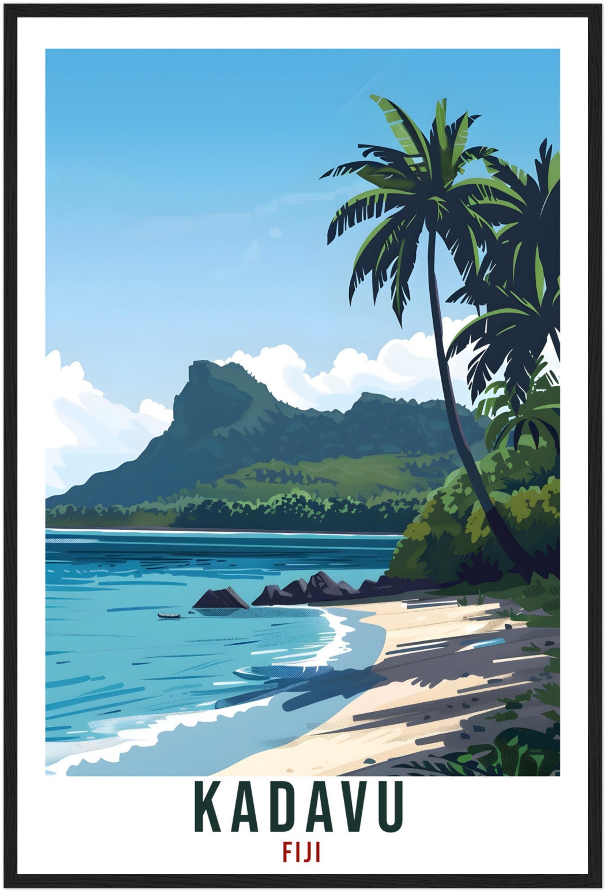 Kadavu Fiji Travel Print Fiji Wall Art Wall Hanging Home Décor Kadavu Gift Fiji Islands Landmark Artwork Travel Art Fijian Travel Poster