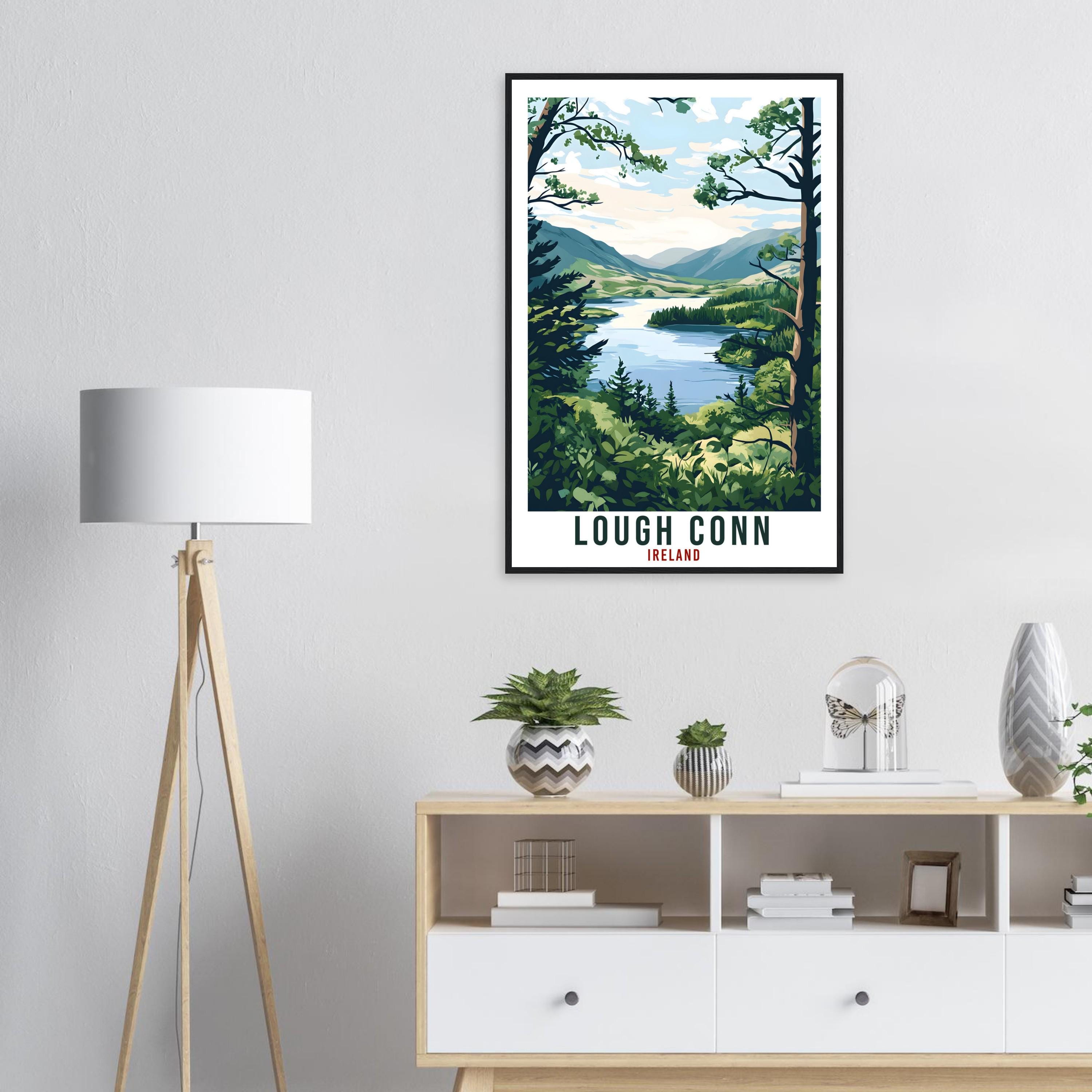Lough Conn Travel Print Ireland Home Decor Lough Conn Wall Art Wall Hanging Art Lover Irish Artwork Travel Poster Mayo Ireland Travel Art
