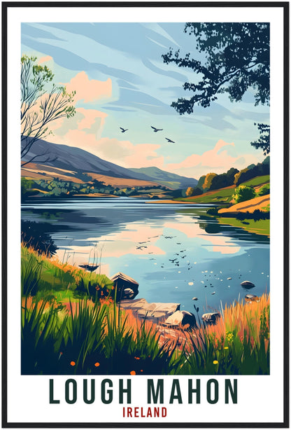 Lough Mahon Travel Print Ireland Decor Cork Wall Art Gift Wall Hanging Art Lover Lough Mahon Irish Artwork Travel Poster Ireland Travel Art