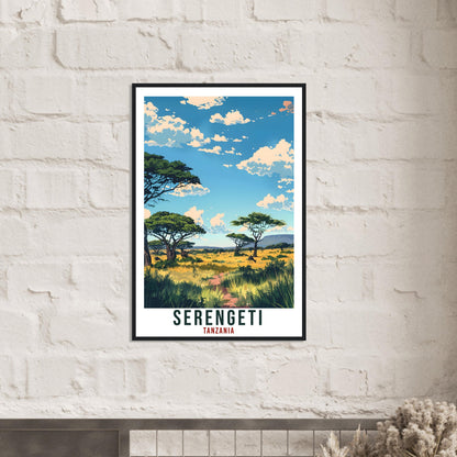 Serengeti Tanzania Travel Print Wall Art Wall Hanging Home Décor Serengeti Gift Art Lovers Tanzania Artwork Print African Landmark Poster