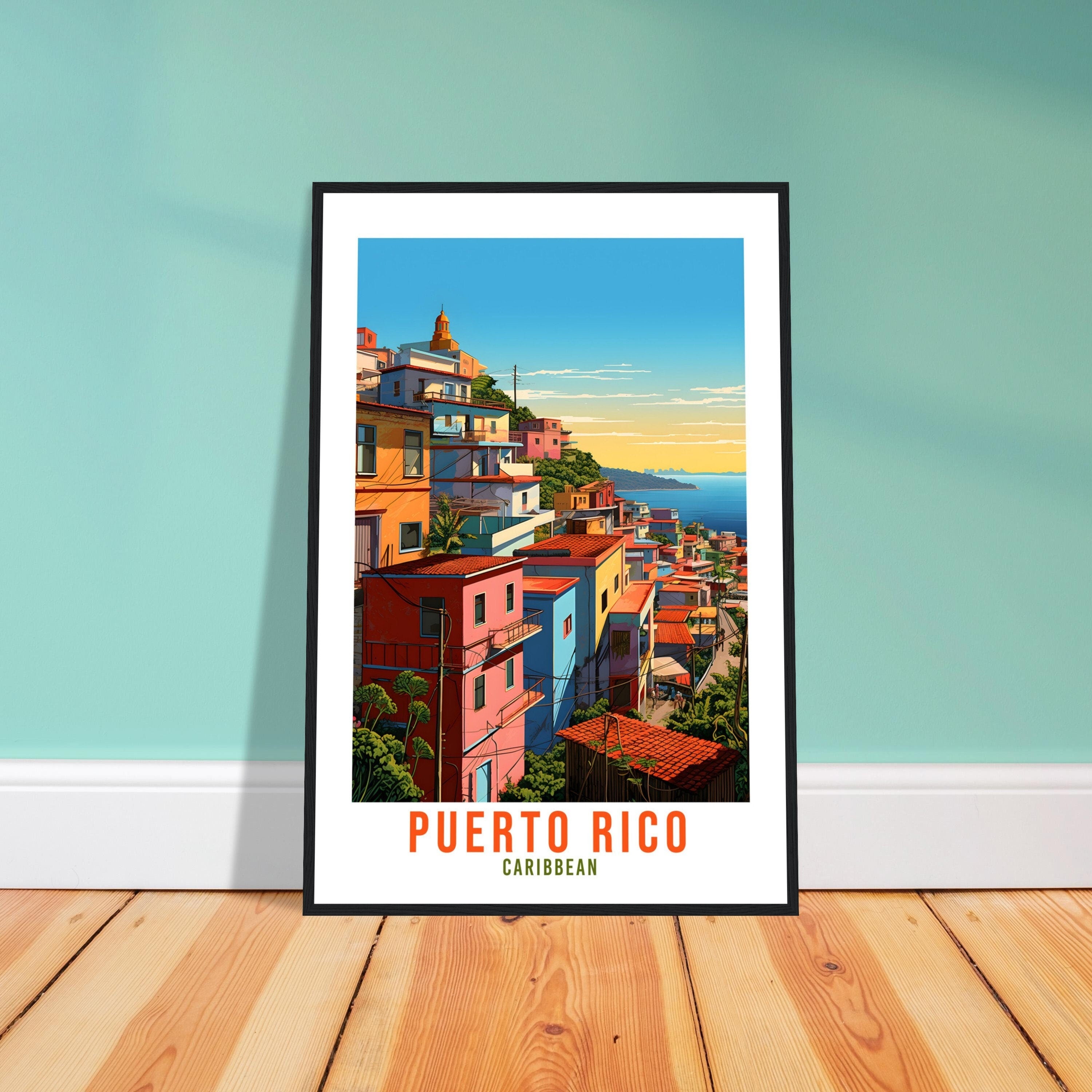 Puerto Rico Travel Print Wall Art Caribbean Sunset Wall Hanging Home Décor Puerto Rico Gift Art Lovers San Juan Travel Poster Puerto Rican