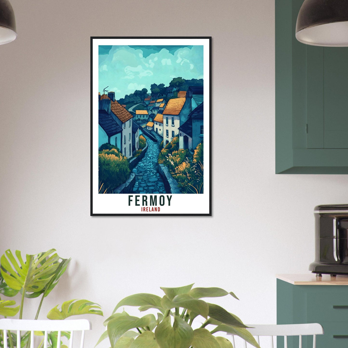 Fermoy Travel Print Ireland Home Decor Fermoy Wall Art Gift Wall Hanging Art Lover Cork Irish Artwork Travel Poster Ireland Travel Art