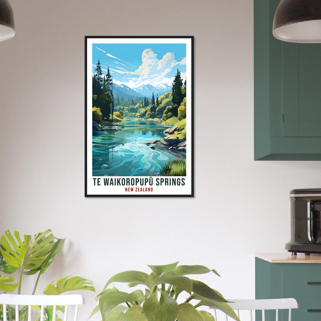 Te Waikoropupū Springs Travel Print Wall Art Te Waikoropupū New Zealand Wall Hanging Artwork Pupu Spring Gift Waikoropupū New Zealand Poster