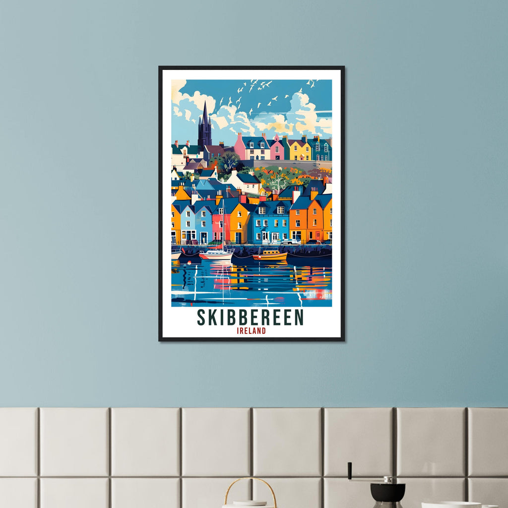 Skibbereen Travel Poster Ireland Wall Art Wall Hanging Home Living Décor Skibbereen Gift Art Lovers Irish Artwork Gift Ireland Travel Print