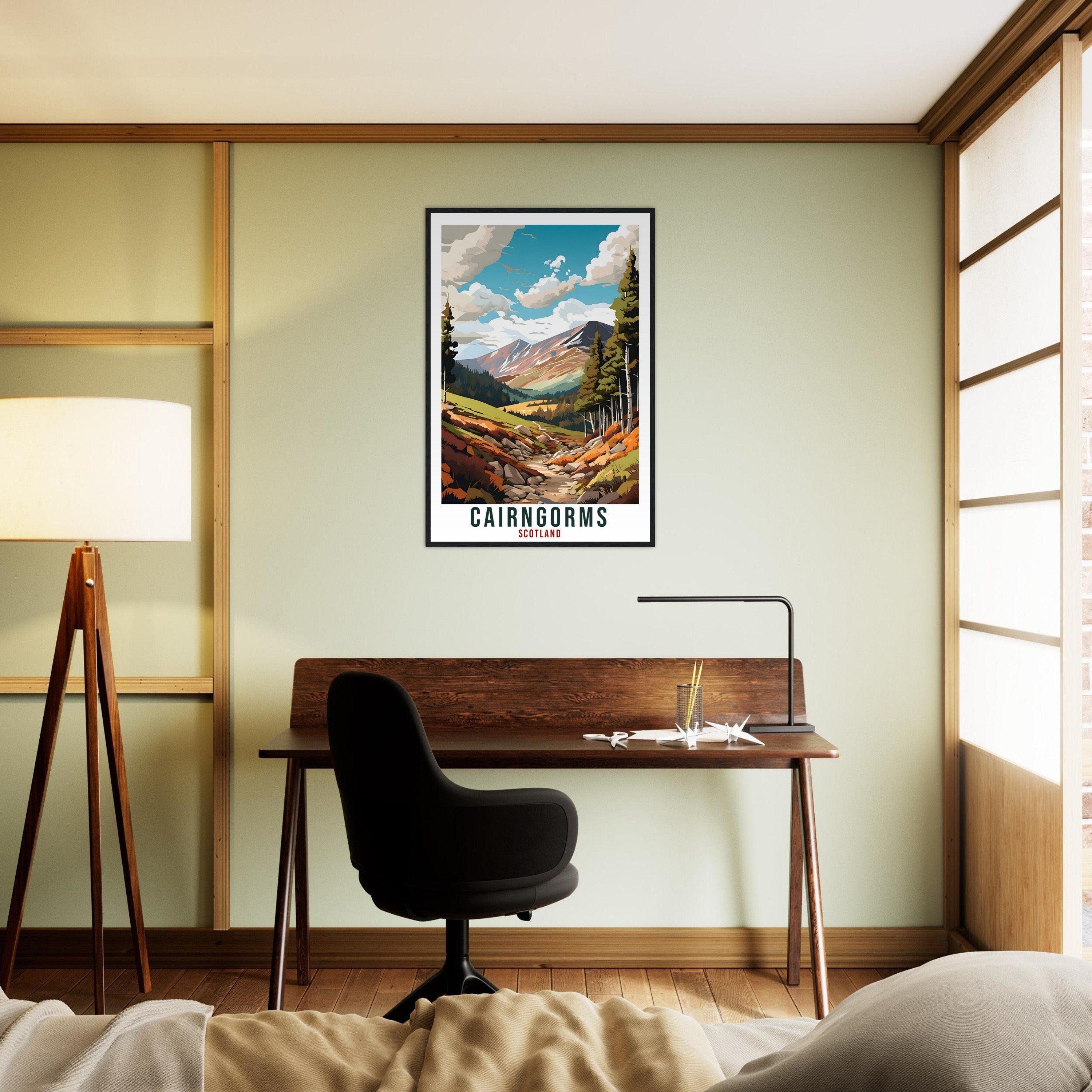Cairngorms Travel Print Scotland Wall Art Home Decor Wall Hanging Travel Art Gift Cairngorms Travel Poster Scotland Landscape Artwork Lover