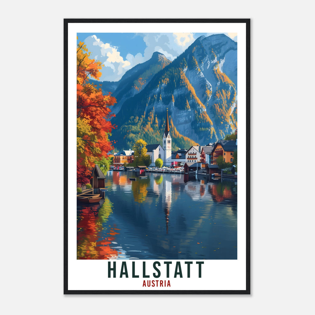 Hallstatt Travel Print Austria Decor Hallstatt Austrian City Wall Art Gift Wall Hanging Art Lover Austria Artwork Hallstatt Travel Poster