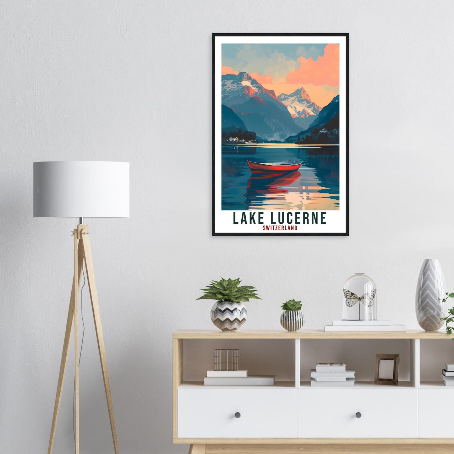 Lake Lucerne Travel Print Swiss Wall Art Wall Hanging Home Living Décor Lucerne Gift Art Lovers Switzerland Artwork Gift Swiss Travel Poster