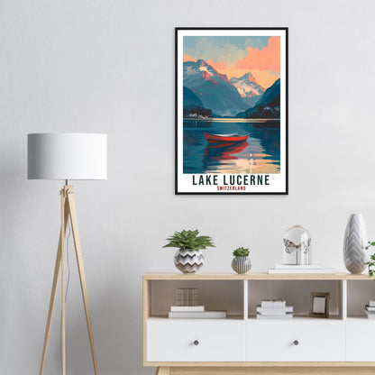 Lake Lucerne Travel Print Swiss Wall Art Wall Hanging Home Living Décor Lucerne Gift Art Lovers Switzerland Artwork Gift Swiss Travel Poster