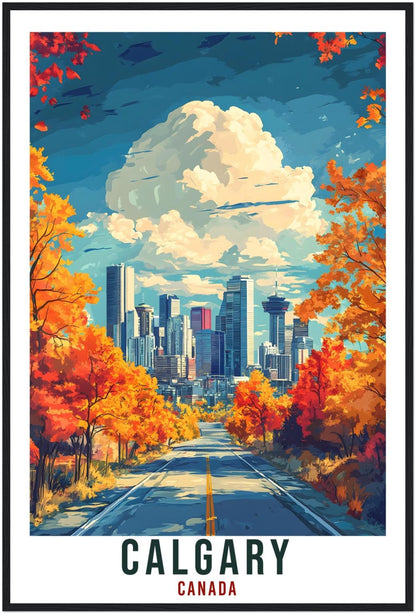 Calgary Travel Print Canada Home Decor Calgary Wall Art Gift Wall Hanging Art Lover Calgary Canadian Artwork Travel Poster Alberta Artwork