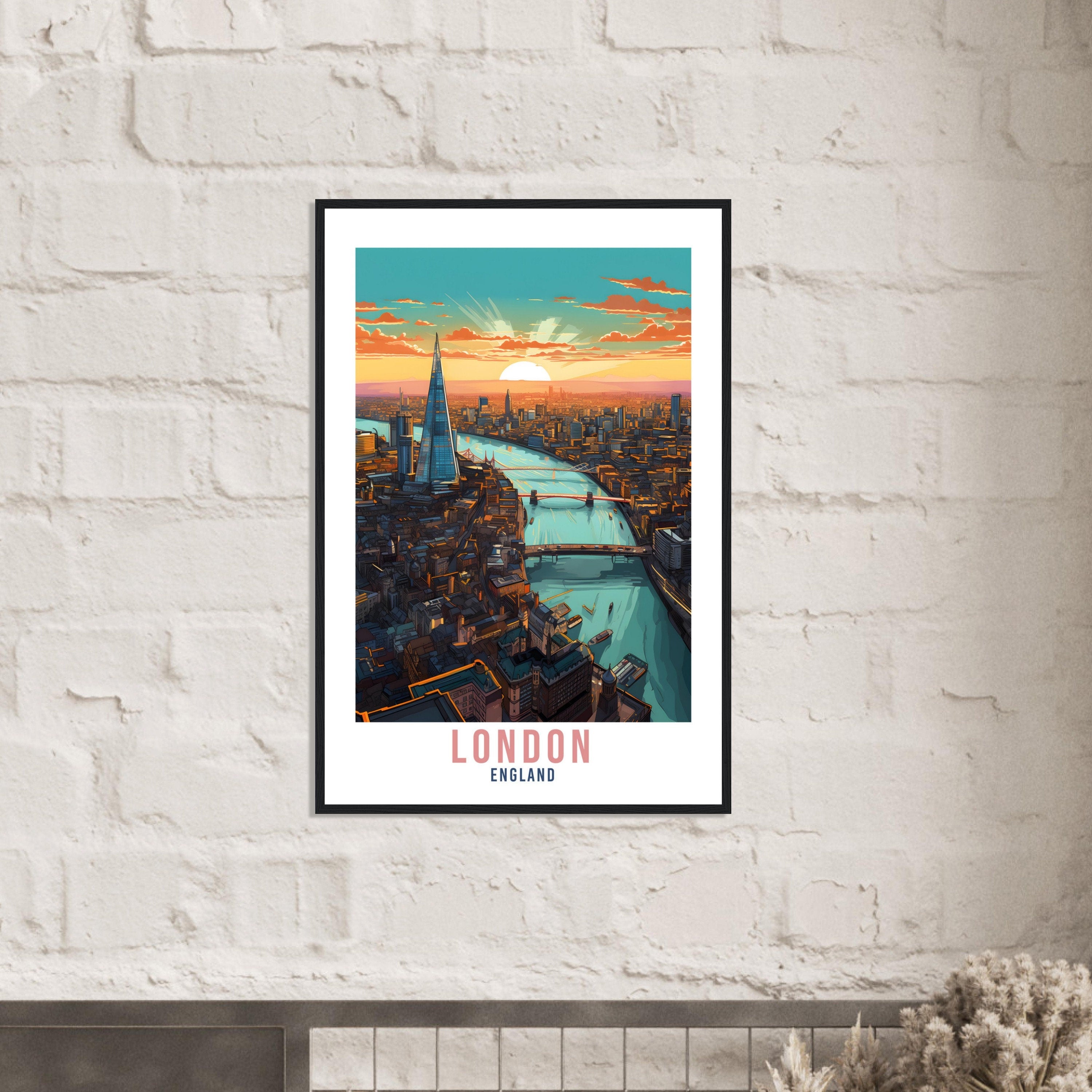 River Thames London Travel Print London Home Decor London Cityscape England Wall Hanging London Artwork Gift London Travel Poster Artwork