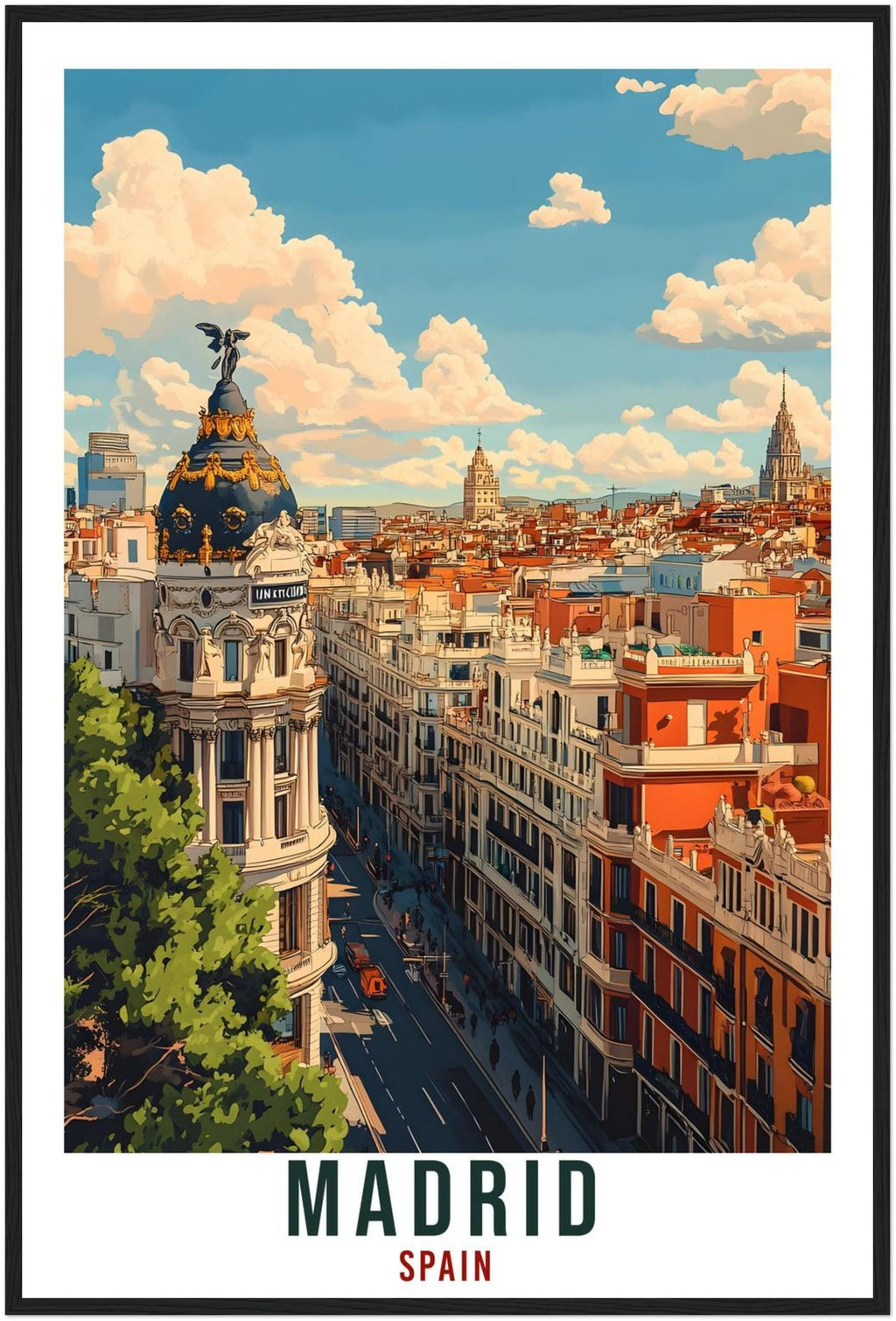 Madrid Travel Print Spain Home Decor Madrid City Wall Art Gift Wall Hanging Art Lover Madrid Spain Artwork Travel Poster Travel Artwork