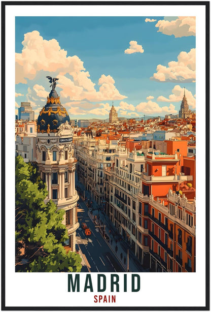 Madrid Travel Print Spain Home Decor Madrid City Wall Art Gift Wall Hanging Art Lover Madrid Spain Artwork Travel Poster Travel Artwork