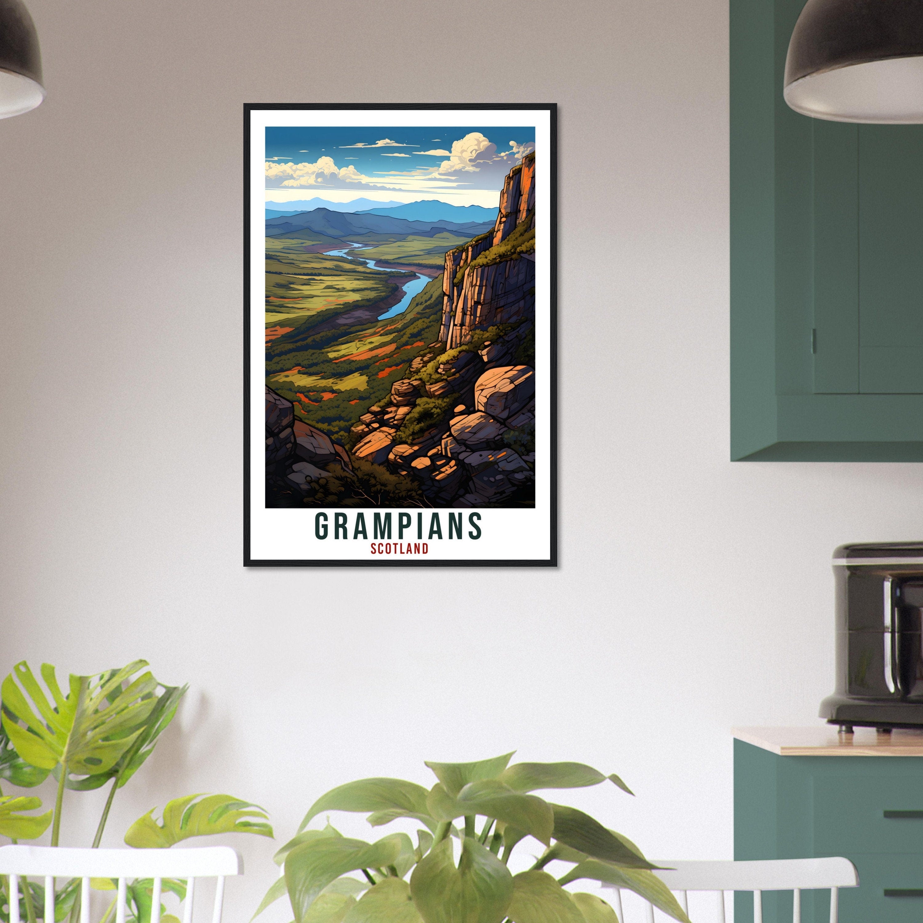 Grampians Travel Print Scotland Wall Art Home Decor Wall Hanging Travel Gift Grampians Travel Poster Scotland Landscape Artwork Art Lover
