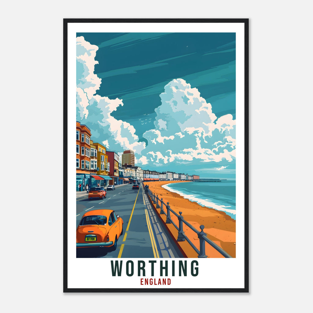 Worthing Travel Print Wall Art Wall Hanging Home Living Décor Worthing Gift Art Lovers Gift UK Artwork Gift Print England Travel Poster