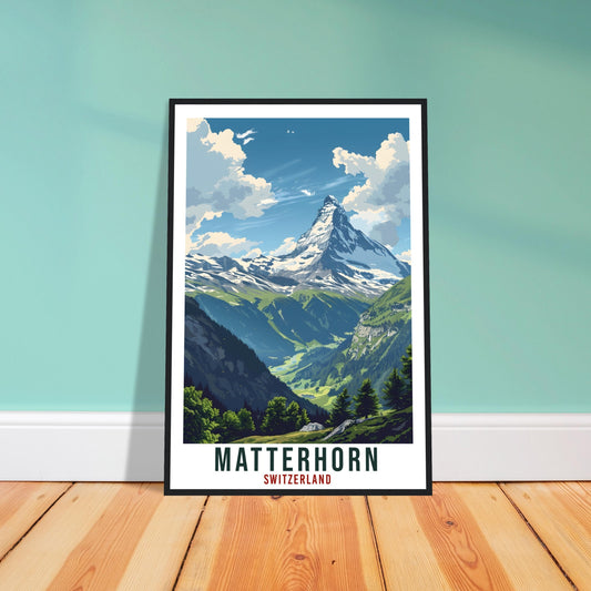 Matterhorn Travel Print Swiss Wall Art Wall Hanging Home Living Décor Matterhorn Gift Art Lover Switzerland Artwork Gift Swiss Travel Poster