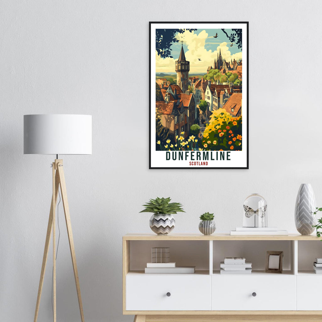 Dunfermline Travel Print Scotland Decor Dunfermline Wall Art Wall Hanging Art Lover Scotland Artwork Travel Poster Dunfermline Travel Art