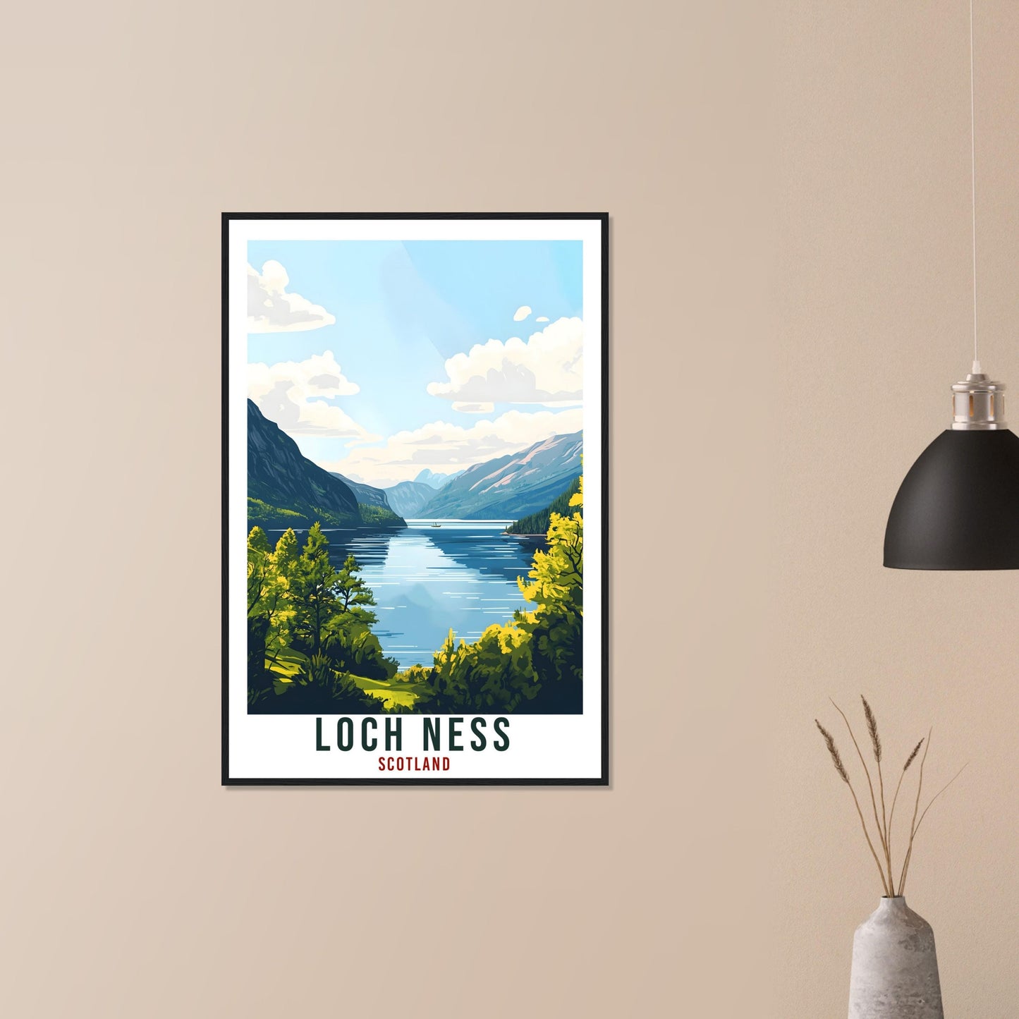 Loch Ness Travel Print Scotland Home Decor Loch Ness Wall Art Wall Hanging Art Lover Scotland Artwork Travel Poster Loch Ness Travel Art