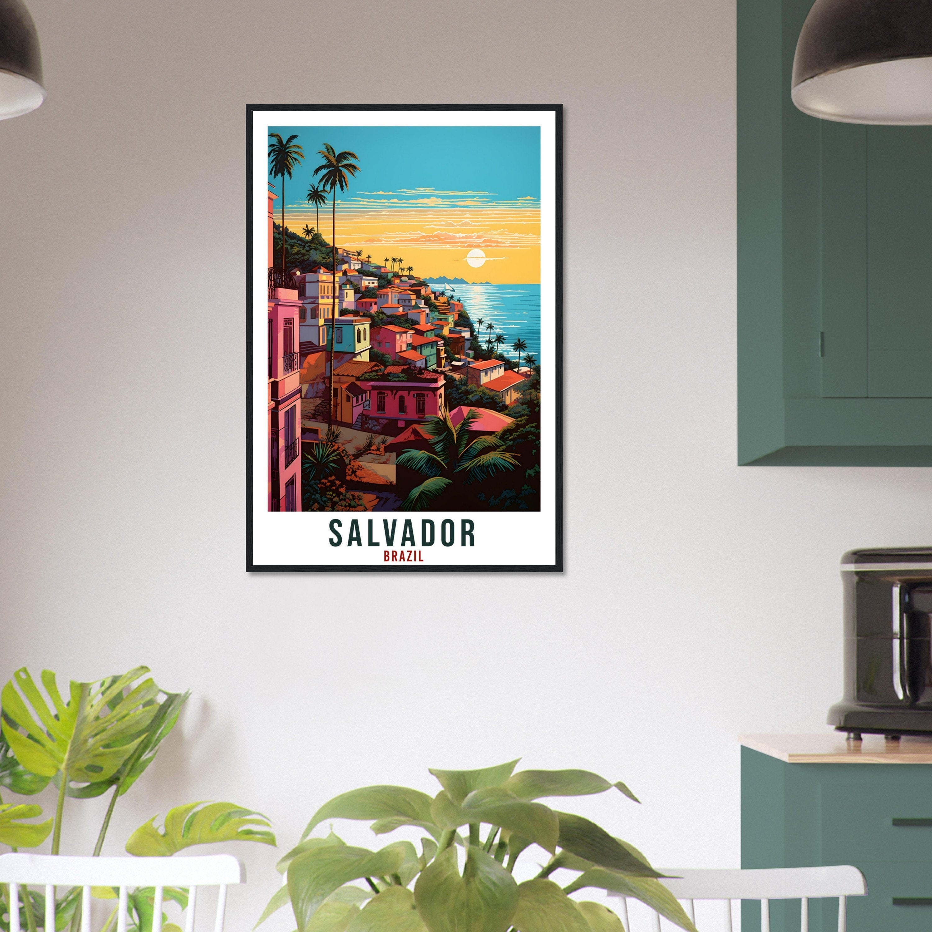Salvador Travel Print Wall Art Salvador Brazil Wall Hanging Salvador Artwork Art Gifts Salvador Travel Poster Brazil Decor Art Lovers Gift