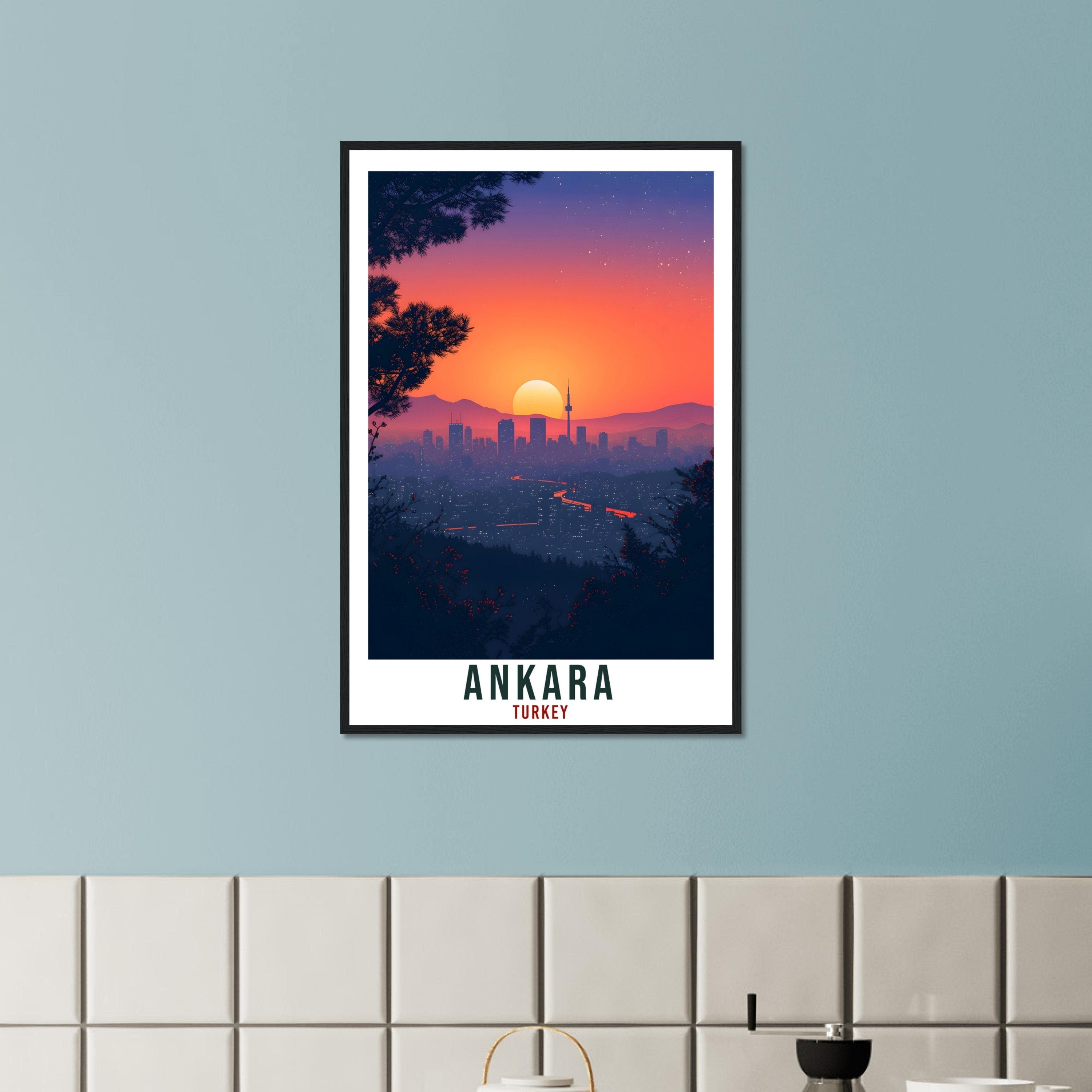 Ankara Travel Print Turkey Home Decoration Ankara Turkish City Wall Art Gift Wall Hanging Art Lover Turkey Artwork Ankara Travel Poster