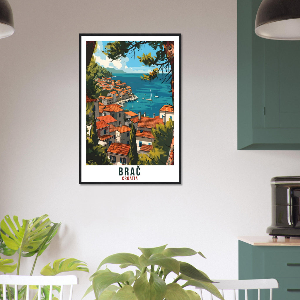 Brač Travel Print Croatian Island Wall Art Wall Hanging Home Décor Brač Croatia Landmark Artwork Gift Brač Croatia Holiday Travel Poster